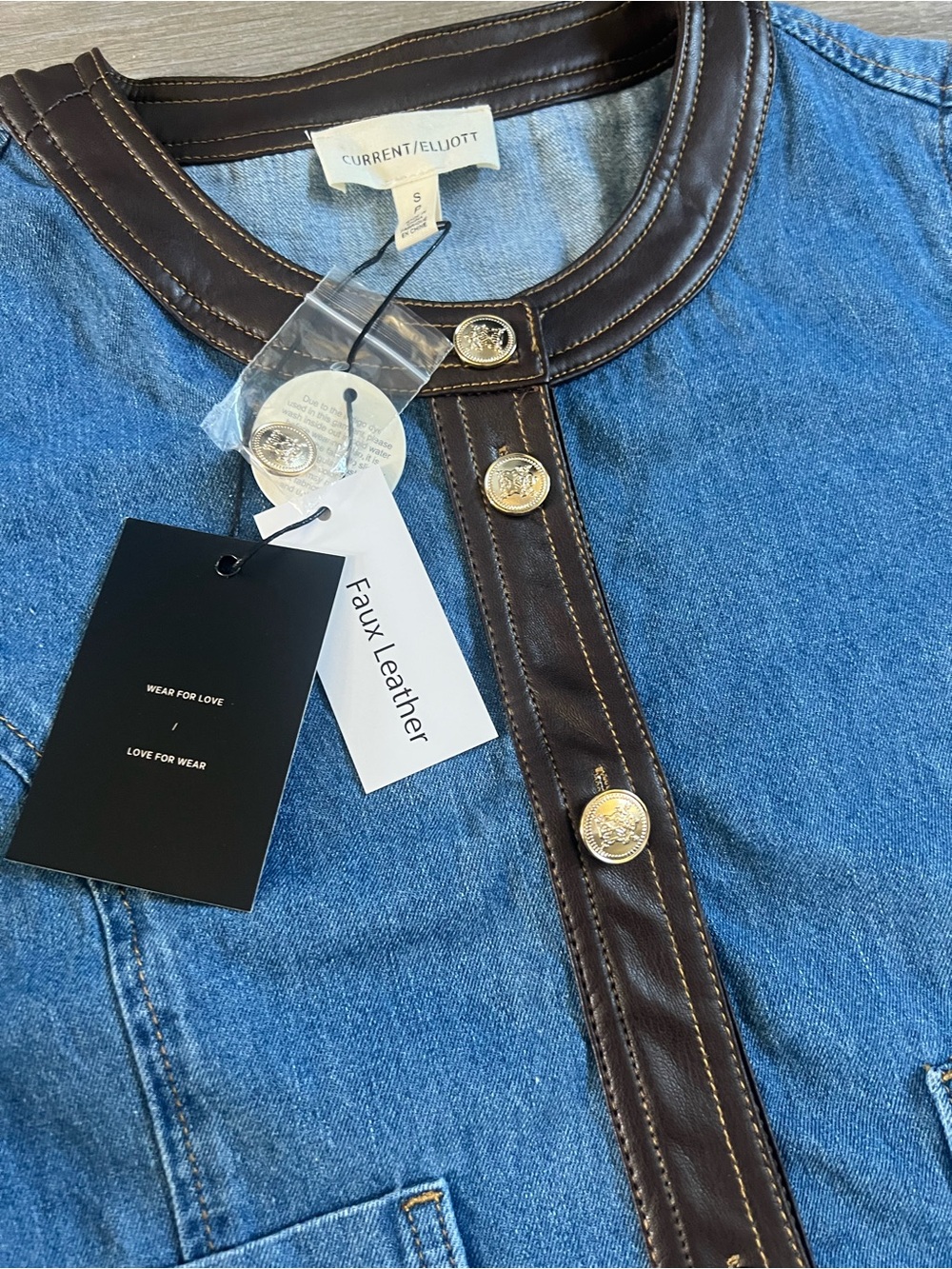 Current Elliot Faux Leather Trim Denim Shirt
Jacket - Picture 9 of 12